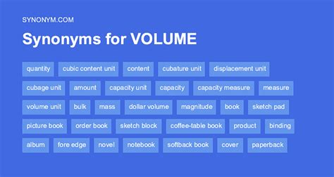 words from volume|antonym for volume.